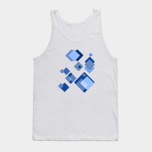 Abstract Square Art 3d Blue Gradation Tank Top